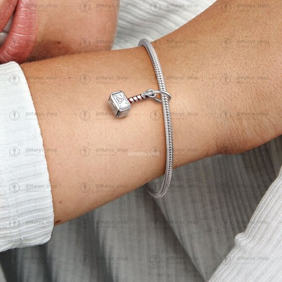 Pandora Marvel The Avengers Thor's Hammer Dangle Charm - Picture 5 of 5